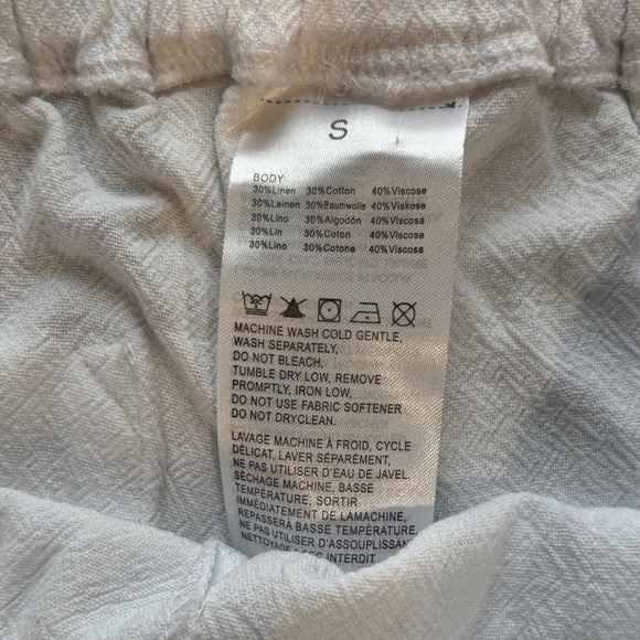 White gauze like Drawstring Pants - Picture 3 of 7